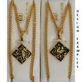 Damascene Gold Diamond Shape Dove Design Pendan...