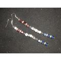 Delicat small silver dipped red white & blue ro...