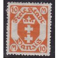 Danzig 1923 Arms 10m Wmk Sideways SG 108a Mint ...