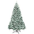7.5 Feet Pre-Lit Premium Snow Flocked Hinged Ar...