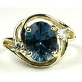 London Blue Topaz (Concave Cut), 10KY Gold Ring...