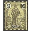 Malta 1926 SG131 3d Black/Yellow Mounted Mint ....