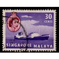 Singapore Malaya 1955 Queen Elizabeth II Boat 3...