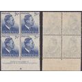 Australia 1950 KGVI 7½d Blue IMPRINT BLOCK SG21...