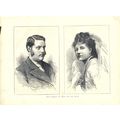 MARQUIS OF BUTE AND HIS BRIDE 1872 VICTORIAN EN...