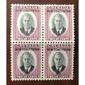 GRENADA 1951 SG 190 BLOCK OF 4 2UMM/ 2MM
