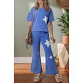 Ashleigh Blue Acid Wash Star Patched Rolled Tri...