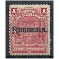 Rhodesia 1909 SG101 1d Carmine-Rose Mounted Min...