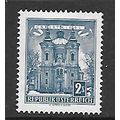AUSTRIA 1957 BUILDINGS 2s BLUE CHRIST KINDL CHU...