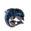 Silver Tone Jumping Dolphin Blue Abalone Sea Li...