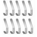 10 x LARGE DOUBLE HAT & COAT HOOKS Pack Alumini...