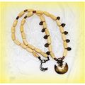 Summer Gift Retro Antiqued Cream & Bronze Penda...