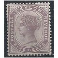 Ceylon 1886 SG195 5c Dull Purple Mounted Mint...