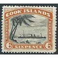 Cook Islands 1944 SG142 6d Black & Orange Mount...