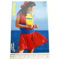 1987 Patons 3056 colour block top, cotton