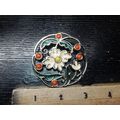 Large Floral Brooch Pin by CAROLINE Gold Tone a...