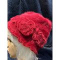 Red Fashionable Hat! Small has holes & Sracthes...