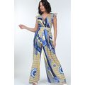 Women's Ruffle Sleeve Surplice Jumpsuit