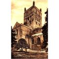 Vintage Sepia Postcard - The Tower Tewkesbury A...