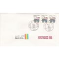 United States 1988 Oil Wagon strip of 3 FDC Hon...