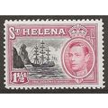 St Helena 1949 SG150 1 1/2d Black & Carmine Mou...