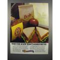 1983 Roman Meal Bread Ad - Know What's Good For...