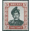 Brunei 1952 3c black & lake-brown SG 102 unused