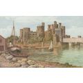 Conway Castle From River Sailing Boat Welsh Sal...