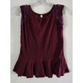 Col Story Women's Burgundy Sleeveless Lace Shou...