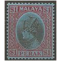 Perak 1936 SG100 $1 Black & Red/Blue Mounted Mi...