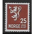 NORWAY 1937 NEW LION 25 ORE BROWN SG 289 M/ MINT