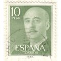 Spain 1955 - 10p dark olive green - General Fra...