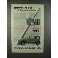 1928 Willys-Knight Standard Six Coach Car Ad - Triumph!