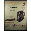 1950 Champion Spark Plugs Ad - Slo-Mo-Shun IV Boat
