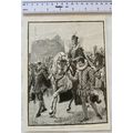 Vintage engraving: Queen Elizabeth at Tilbury