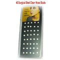 BOX SET 40 SURGICAL STEEL SILVER NOSE STUD CLEA...