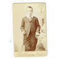 Victorian cdv photo boy holding cricket bat Bla...