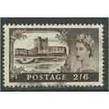 GB 1955 - 58 QE2 H/V 2/6d Brown Castle Wmk 165....