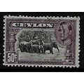 CEYLON 1938 50c BLACK & VIOLET INDIAN ELEPHANTS...