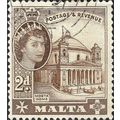 MALTA, Queen Elizabeth II, Mosta Dome, brown 19...