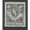 NORTHERN RHODESIA 1953 6d GREY BLACK SG 68 M / ...