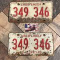 Illinois 1966 Vintage License Plate Pair Rustic...