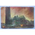 vintage postcard Malines Cathedral bombed