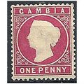 Gambia 1886 SG23b 1d Pale Carmine Wmk Crown CA ...