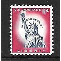 USA 1954 11c BLUE AND RED STATUE OF LIBERTY SG ...
