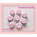 8 Strawberry & Vanilla Soy Wax Flower melts to ...