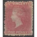 St Vincent 1862 SG5 1d Rose-Red No Watermark Mo...