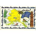United States ALASKA Map Postcard (AG-6C)