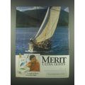 1985 Merit Ultra lights Cigarettes Ad - Sailboat