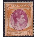 Singapore 1948 - 58 KGV1 25ct Purple & Orange u...